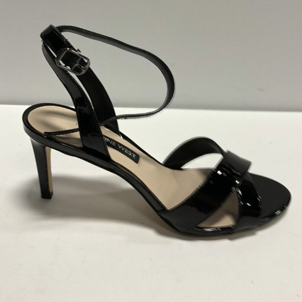 Nine West Women's Apryle, Black Ankle Strap Heeled Sandals, Size 6.5 M